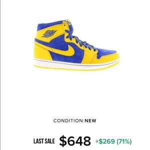 Leather and suede yellow and blue Jordan’s